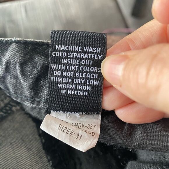 Ashley Mason black frayed ankle relaxed fit jeans 31 - Picture 6 of 7